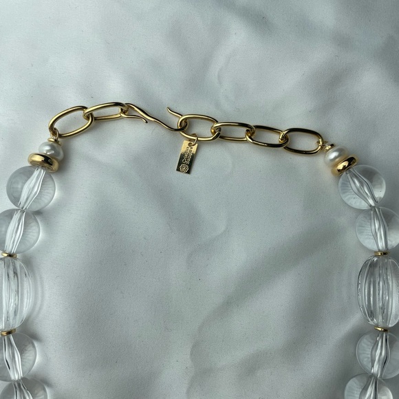 Cristina Sabatini Lucite And Green stone Beaded Necklace - Picture 3 of 5